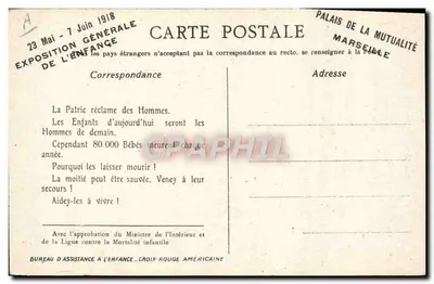 Bebês franceses morrendo a cada ano — F. Verhany, Impr. C. Bachelle, Paris, N° 824 — Verso