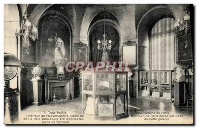 Interior do Observatório de Paris — construído entre 1867 e 1871 sob Luís XIV segundo os planos de Perrault — editor P. REIS, n°7