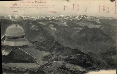 Pic du Midi de Bigorre (2877 m) — Panorama sobre a Chaîne Centrale — Chique de Gavarnie