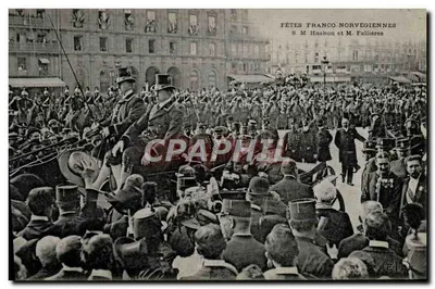 Festas Franco-Norueguesas — S. M. Haakon e M. Fallières — editor não visível
