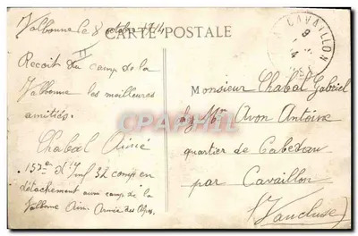 Campo de La Valbonne — Vista geral das Tendas — Editor Janin, n°9 — Verso