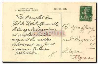Carpentier — Campeão da França e do Mundo dos Peso Leve — Cliché Meurisse — Verso
