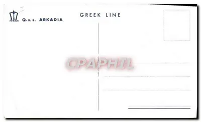 Q.S.S. Arkadia — Linha Cunard — Linha Grega — Verso