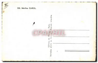 Martine CAROL — Foto Sam Levin — Wydawnictwo Giokas, Paryż, nr 320 — Rewers
