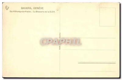 Cervejaria Bavaria — Genebra — Caricatura de Derso — 1928 — Verso