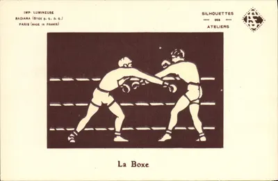 A Boxe — Silhuetas dos Ateliers — Imp. Lumineuse Radiana (Btée S.G.D.G.) Paris (Made in France)