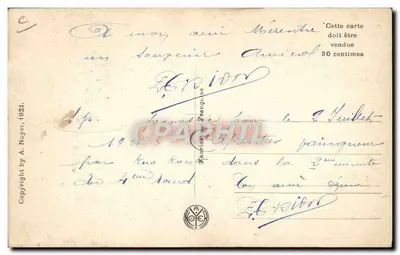 Boxer — pozycja walki — G. Carpentier, Paryż — Rewers