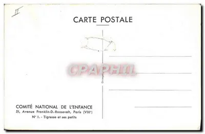 Tigra i jej młode — COMITÉ NATIONAL DE L'ENFANCE, Paryż (VIIIe) — Rewers