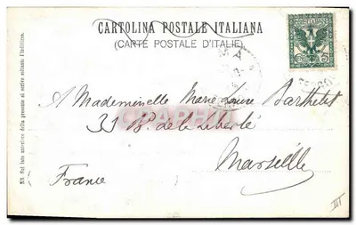 Dwaj mężczyźni w portrecie — ornamenty kwiatowe i flagi — wydawca Cartolina Postale Italiana — Rewers