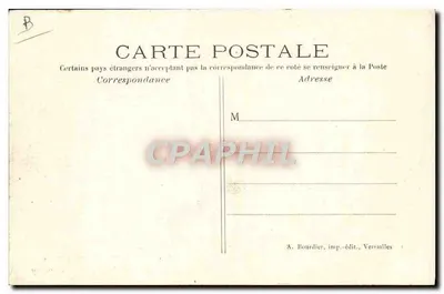 S.M. Alphonse XIII em Versailles — O Prefeito de Seine-et-Oise precedendo o Cortejo — A. Bourdier, imp.-edit., Versailles — Verso