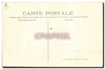 S.M. Alfonso XIII em Versailles — Entrada do Cortejo em Trianon — A. Bourdier, imp.édit., Versailles — Verso