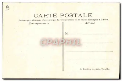 S.M. Alphonse XIII em Versailles — Perspectiva do Castelo — A. Bourdier, imp.-edit., Versailles — Verso