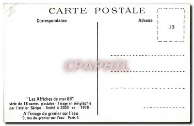 Cartaz de maio de 68 — Vote sempre, farei o resto — Atelier Séripo — Verso
