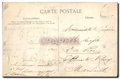 Revista de Longchamp — 14 de julio de 1910 — M. Fallières da el abrazo a los oficiales condecorados — Editor E.P.D. — Reverso