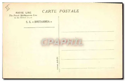 S.S. « BRITANNIA » — navio da Faere Line — editor Faere Line — Verso