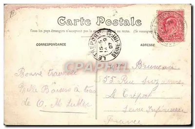 Dieppe — O Steamer « Brighton » — G. Houchard, n° 239 — Verso