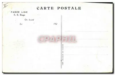 S.S. Braga — Statek z linii Fabrè — Wyd. Maurin et Fages — Rewers
