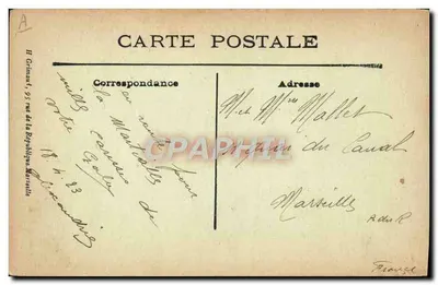 S.S. BELGRANO, navio rápido — Editor H. Grimaud, 95 rue de la République, Marselha — Verso