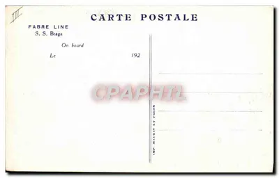 S.S. Braga — Navio da Linha Fabre — Editor Imp. Mauchin et Fages — Verso
