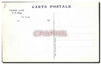 S.S. Braga — Navio da linha Fabre — Editor Maurin et Pages — Verso