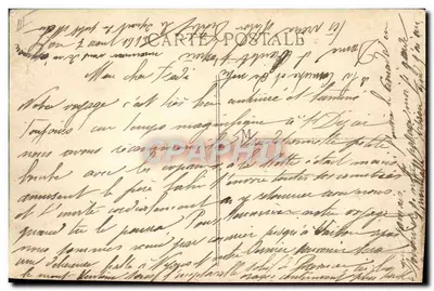 Navio a vapor — vista do porto — Carte postale datée 1919 — Verso