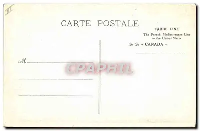S.S. CANADA — Navio da linha Fabre — Editor: Fabre Line — Verso