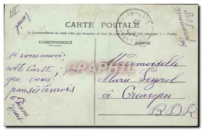Violetas — carta postal decorada com flores — editor Seyrol — Verso