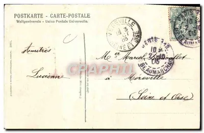 Dompteur Fritz Schilling — scène de cirque avec lions — éditeur Weltpostverein, n° 1005 — Verso