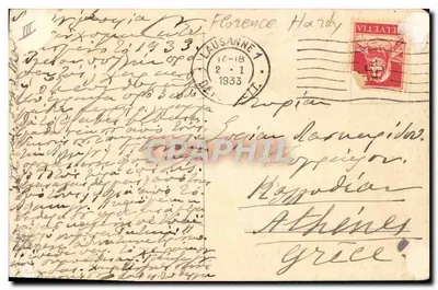 Ragazza che offre rose — Buon Anno! — Florence Hardy, n°17 — Verso