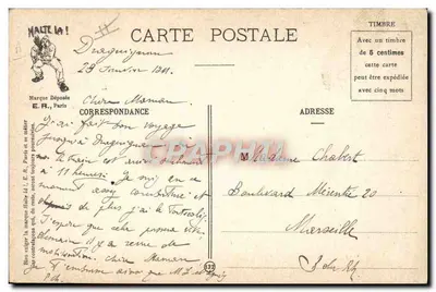 Expressões militares — Tirar ao Q... à corvée — E.R. Paris, N° 389 — Verso