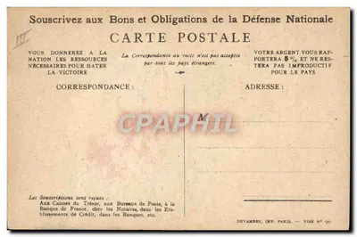 Soldado em ação — Slogan patriótico — Devambaz, Imp. Paris, Visé N° 90 — Verso