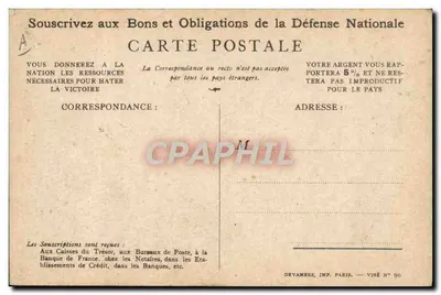 Soldado em ação — Slogan patriótico — Devambrez, Imp. Paris, Visé N° 90 — Verso
