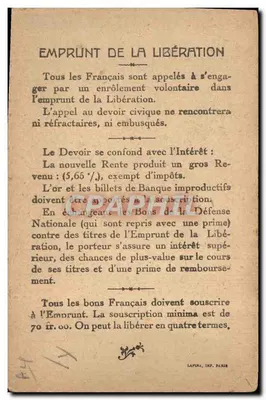 Maréchal Joffre — Comandante em chefe das Forças do Nordeste e da Marne — Editor LAPINA, IMP. PARIS — Verso