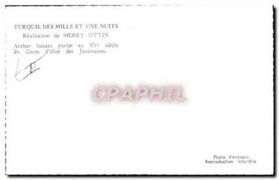Turquia das Mil e Uma Noites — Arqueiro do Corpo de Elite dos Janissários — Realização de Merry Ottin — Verso