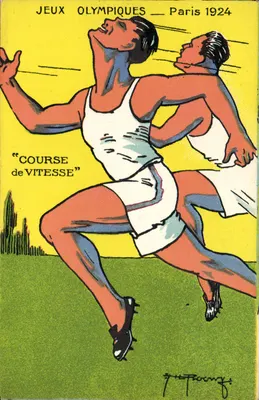 올림픽 게임 — 파리 1924 — 속도 경주 — J. Trooofs의 일러스트