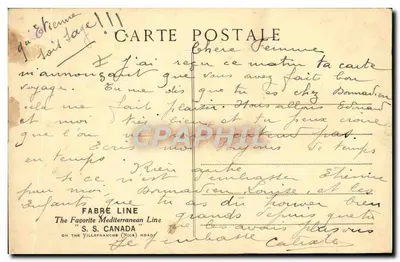 Widok z paquebotu S.S. Canada — Fabre Line — Droga do Nice — Rewers