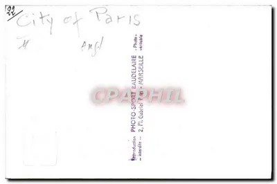 Navio no cais — Cidade de Paris — Photo-Sport Baudelaire, Marselha — Verso