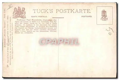 Leão — retrato — Tuck's Postkarte, série XXI — Verso