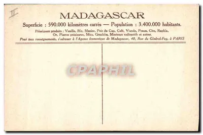 Madagascar — Casal de avestruz — Agência Econômica de Madagascar — Verso