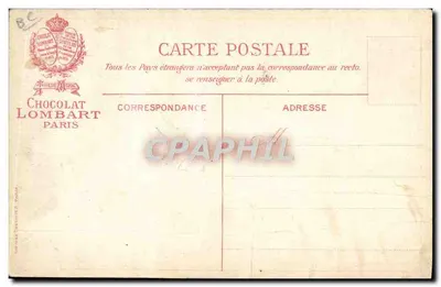 Servente oferecendo chocolate a uma dama — Chocolate Lombart, editor HARALD — Verso