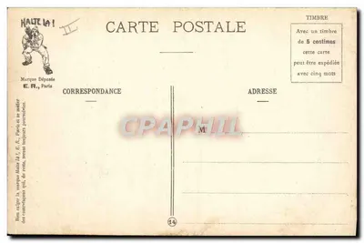 Cenas militares — O quartel — E.R., Paris, Modelo depositado n° 14877 — Verso