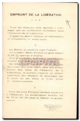 General Hirschauer — Kommandant einer Armee (Schlacht an der Marne, 1918) — Verlag: La Platinographie, Montreuil — Rückseite
