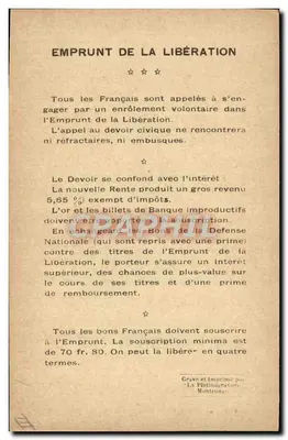 Marechal Foch — Geral Comandante de Exército, Batalha da Marne 1914-1918 — Gravado e impresso por La Platinographie, Montreuil — Verso