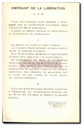 Generał Debeney — Dowódca armii pod Bitwą nad Marną (1918) — Wydawca: La Platinogravure, Montrouge — Rewers