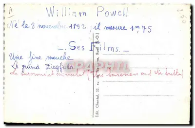William Powell — portret — Metro-Goldwyn-Mayer, n° 556 — Rewers