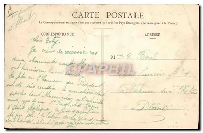 M. et Mme Fallières — Souvenir Présidentiel — Cliché P. Boyer, Paris — Verso