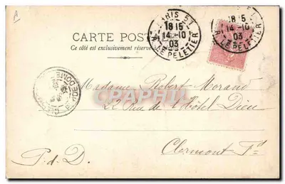 Emmanuel III, rei da Itália — chegada a Paris em 14 de outubro de 1903 — SIP S.28 n° 90 — Verso