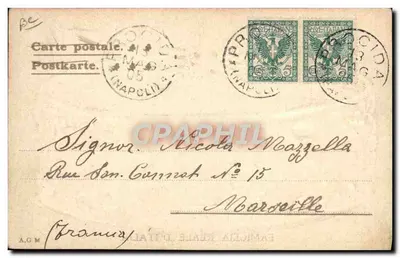 Família Real da Itália — Retrato da família real italiana — editor A.G.M. N° 15 — Verso