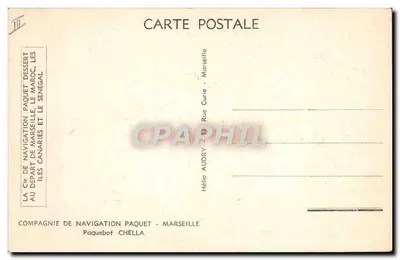 Paquebot Chella — Compagnie de Navigation Paquet — Marseille — Achterkant