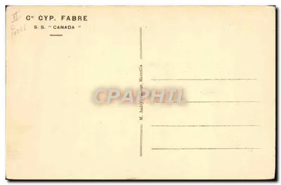 S.S. "Canada" — vapor da C° Cyp. Fabre — editor C° Cyp. Fabre — Verso